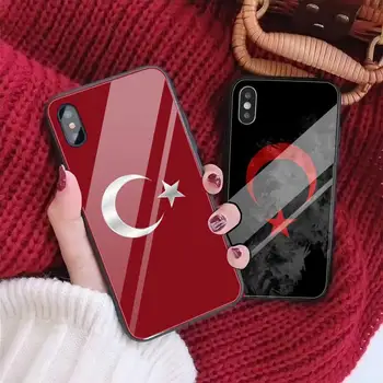 Turcja turecki flaga etui do telefonu Iphone 11 Pro MAX XR X 7 8Plus SE2020 DIY противоударное szkło Miękki silikonowy brzeg