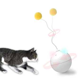 Twórczy elektryczny szklankę Cat Zabawka Smart brain-teasing zbijać Rolling Ball Cat Toys LED Light Cats Toys Interactive Self Rotating Ball Ropes