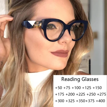 Unisex okulary do czytania moda Kocie oko starszego Okulary lupa do czytania powiększające okulary dwuogniskowe +0.5 +1.5 +3.5 +4 Di