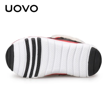 UOVO 2020 Fashion Warm Black Snow Shoes Lightweight Kids Water Repellent Winter Shoes Boys #23-30
