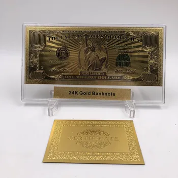 USA 1 miliard złotych banknotów waluty dolar Złoty banknot pieniężna banknot papierowe pieniądze, moneta, medal 24k Stany Zjednoczone Ameryki