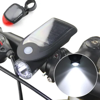 USB akumulator energia słoneczna LED rower światła przednie MTB rowerowa reflektor lampa energia słoneczna lampa tylna zespolona lampa tylna zespolona