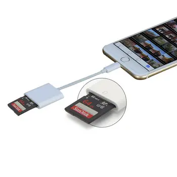 USB Card Reader Camera SD TF Card Reader adapter kabel do iPhone 8 Plus 6S Apple iPad Pro Air Mini 3B04