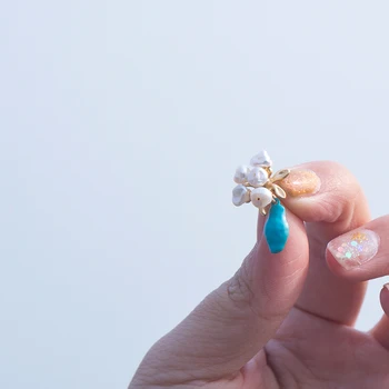 Vanssey Fashion Vintage Jewelry Flower Flowerpot Van Gogh Natural Irregular Perła Stud kolczyk akcesoria dla kobiet 2019 New
