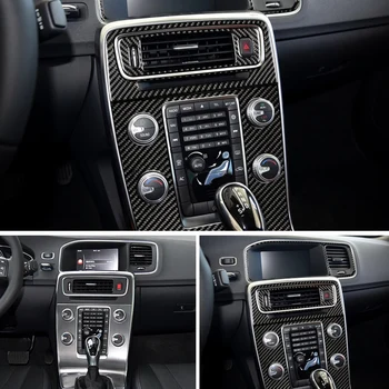 Volvo V60 S60 S60L 2011-2018 centralny panel sterowania klamka pokrywa wykończenie 5D naklejki z włókna węglowego akcesoria samochodowe