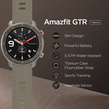 Wersja globalna Amazfit GTR 47mm Smart Watch 5ATM New Smartwatch 24 Days Battery Music Control dla telefonu Android IOS