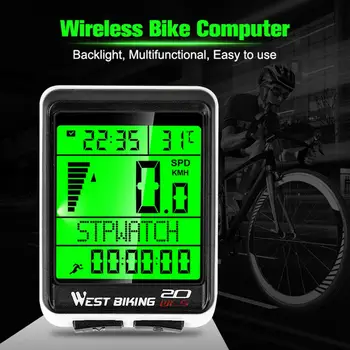West Biking wodoodporny 5 językowej komputer rowerowy bezprzewodowy jazda na Rowerze licznik rower stoper zegarek led ekran prędkościomierz