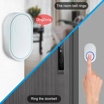 WIFI 433MHz Smart Wireless Doorbell Welcome visitor Support Tuya APP Home Security autoalarm LED light 58 Ring Songs