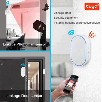 WIFI 433MHz Smart Wireless Doorbell Welcome visitor Support Tuya APP Home Security autoalarm LED light 58 Ring Songs