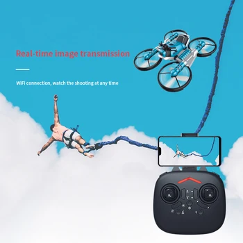 WiFi FPV drone z aparatem 2.4 G RC helicopter matowe motocykl 2-w-1 składany квадрокоптер