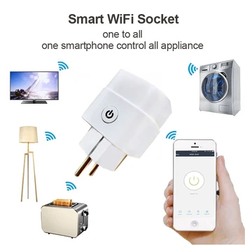 Wifi Gniazdo Smart Plug EU Power Monitor pilot zdalnego sterowania timer 16a bezprzewodowy adapter Alexa Google Home Mini Switch Wi-fi Outlet