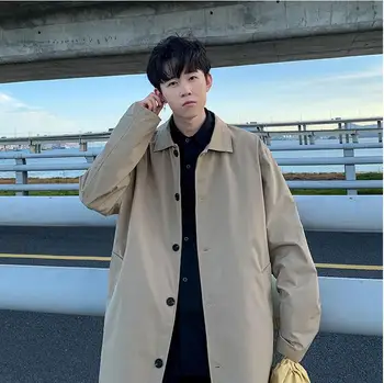 Wiosna i jesień tide marka średniej długości kurtka męska koreańska wersja trendu wolna młodzieżowa uniwersalna kurtka na co dzień
