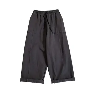 Wiosna lato szerokie spodnie moda męska retro casual spodnie męskie meble koreański temat proste spodnie Męskie spodnie M-2XL