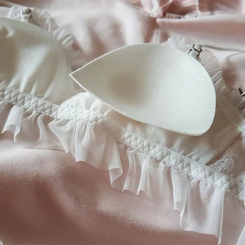 Wriufred bielizna Lolita retro koronki z przodu klamra kwiat biustonosz zestaw luksusowy romantyczny syrena shell dziewczyna bielizna z majtek zestaw
