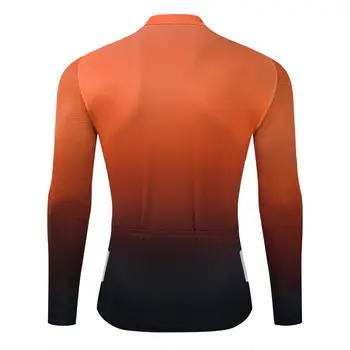 Wulibike męska koszulka rowerowa z długim rękawem na wiosnę jesień MTB rower szybkoschnąca pomarańczowa koszulka rowerowa męska odzież sportowa odzież