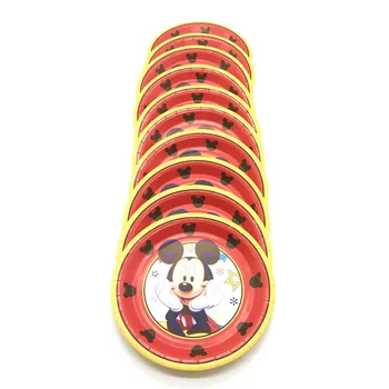 Wysokiej jakości dekoracji partii Disney Czerwony Mickey Mouse theme 20pcs/40szt Ślub Urodziny papierowe kubki talerze partyjne toaletowe