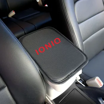 Włókno węglowe sztuczna skóra samochodowy podłokietnik skrzynia pokrywa nakładka do Hyundai ioniq samochodowa poduszka ochraniacz akcesoria do dekoracji wnętrz