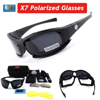 X7 / C5 taktyczne okulary wojskowe Airsoftsport Shooting Glasses Army Gogle 4 obiektywu mężczyźni UV400 Outdoor Sport Okulary