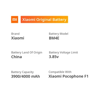 Xiaomi Oryginał Pocophone F1 telefon bateria model BM4E pojemność baterii 4000 mah limit napięcia baterii W 3.85 dla Pocophone F1