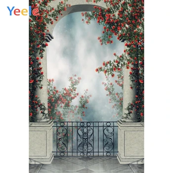 Yeele Wallpaper Photocall Arch Door Fog Fence Flower Photography Background Spersonalizowane Fotograficzne Tła Dla Studia Fotograficznego
