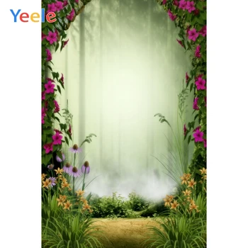 Yeele Wallpaper Photocall Arch Door Fog Fence Flower Photography Background Spersonalizowane Fotograficzne Tła Dla Studia Fotograficznego