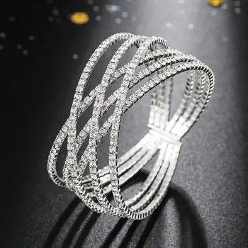 YFJEWE moda ślubna biżuteria Uroku bransoletki Otwieranie regulowany kobieta geometryczny okrągły Kryształ krzyż bransoletki i bransoletki B275