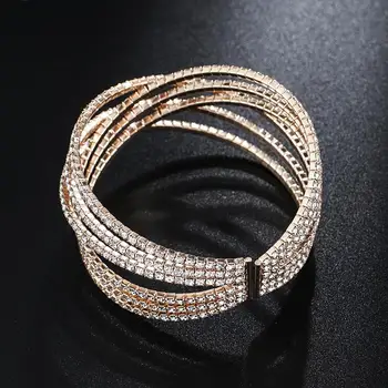 YFJEWE moda ślubna biżuteria Uroku bransoletki Otwieranie regulowany kobieta geometryczny okrągły Kryształ krzyż bransoletki i bransoletki B275