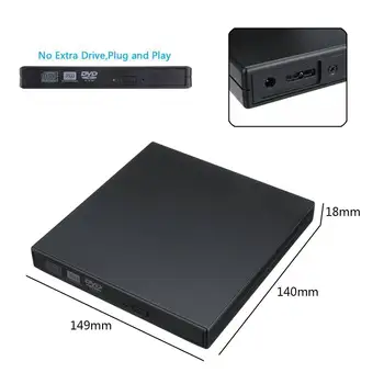 Zewnętrzny USB 3.0 DVD High Speed RW CD Writer Slim Carbon Grain Drive Burner Reader player dla KOMPUTERÓW przenośnych napęd optyczny