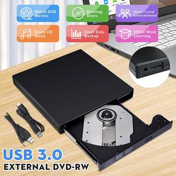 Zewnętrzny USB 3.0 DVD High Speed RW CD Writer Slim Carbon Grain Drive Burner Reader player dla KOMPUTERÓW przenośnych napęd optyczny
