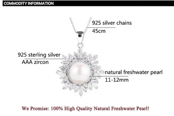 ZHBORUINI moda naszyjnik perła biżuteria naturalne słodkowodne perły wisiorek Śnieżynka 925 srebro biżuteria dla kobiet
