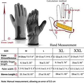 Zimowe rękawice dla mężczyzn Wodoodporne wiatroszczelne zamek ciepłe rękawice Narciarskie sport wspinaczka antypoślizgowe grube rękawiczki męskie wysokiej jakości